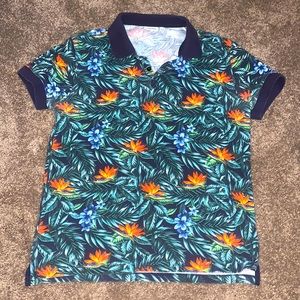 J Lindeberg Tropical Print Polo Shirt